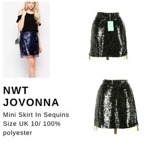 𝅺NWT Jovonna London Mini Skirt In Sequins
